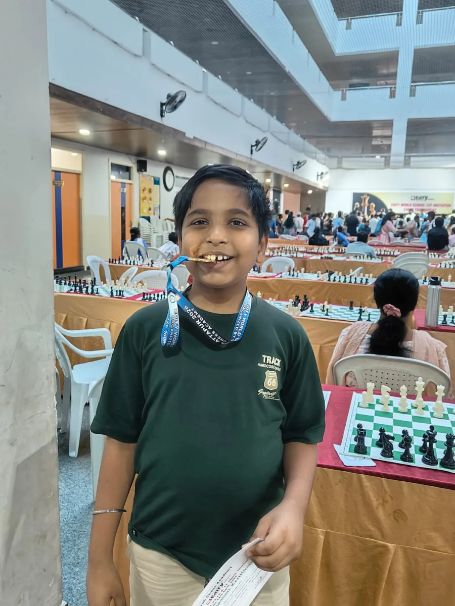 Jiyansh playing at the AT Fair chess tournament